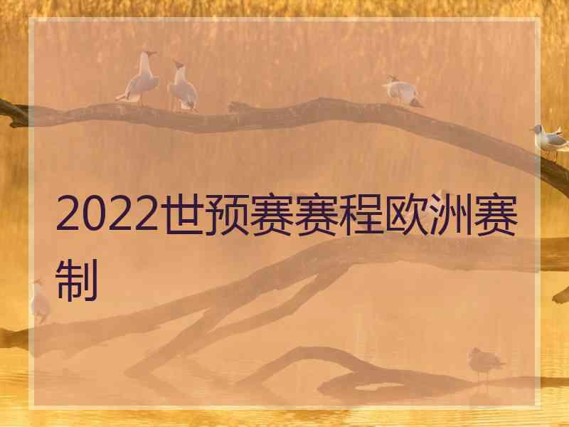 2022世预赛赛程欧洲赛制