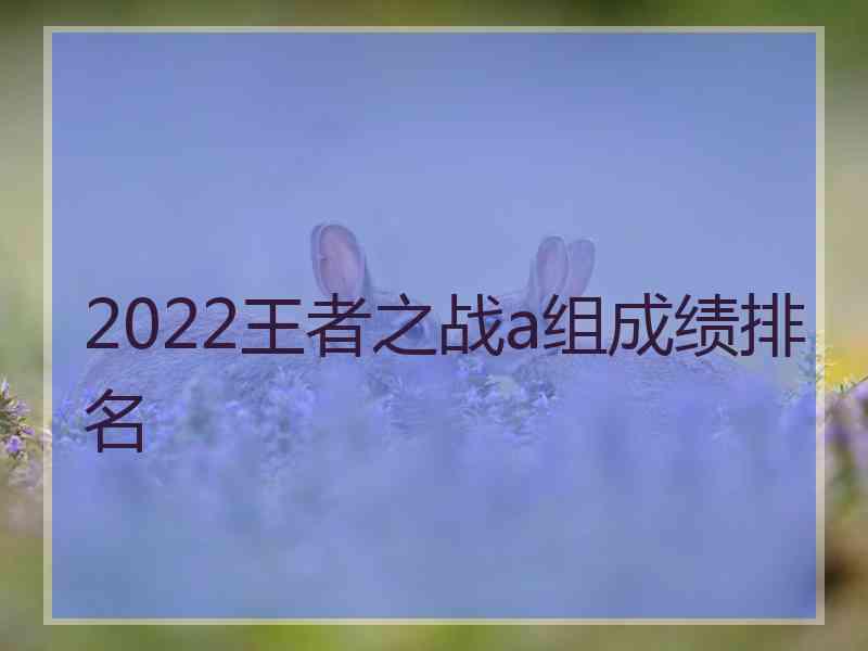 2022王者之战a组成绩排名