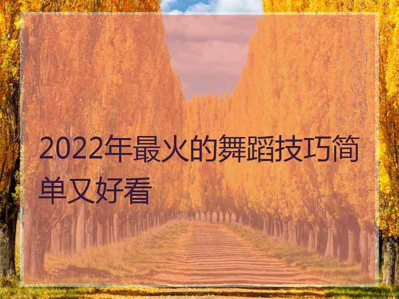 2022年最火的舞蹈技巧简单又好看