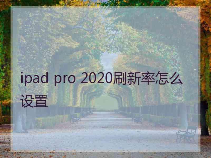 ipad pro 2020刷新率怎么设置