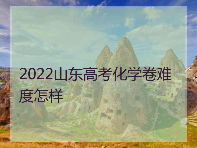 2022山东高考化学卷难度怎样