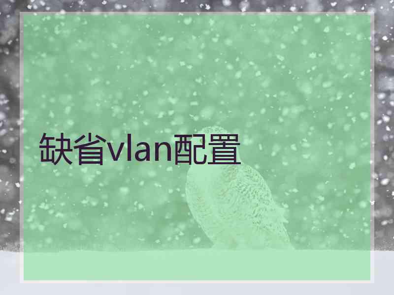 缺省vlan配置