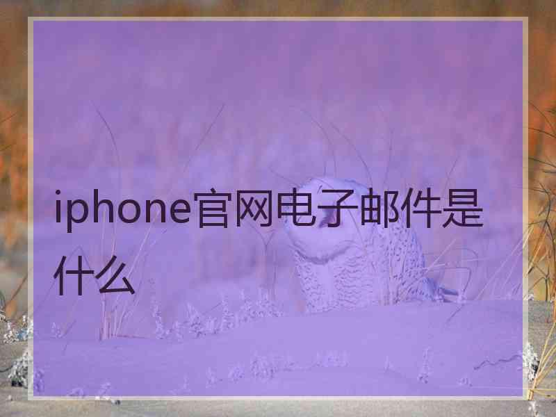 iphone官网电子邮件是什么