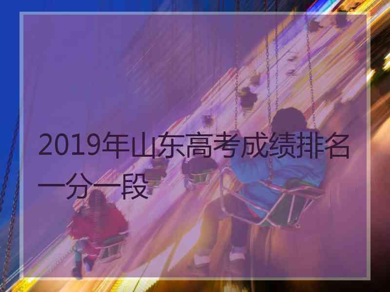 2019年山东高考成绩排名一分一段