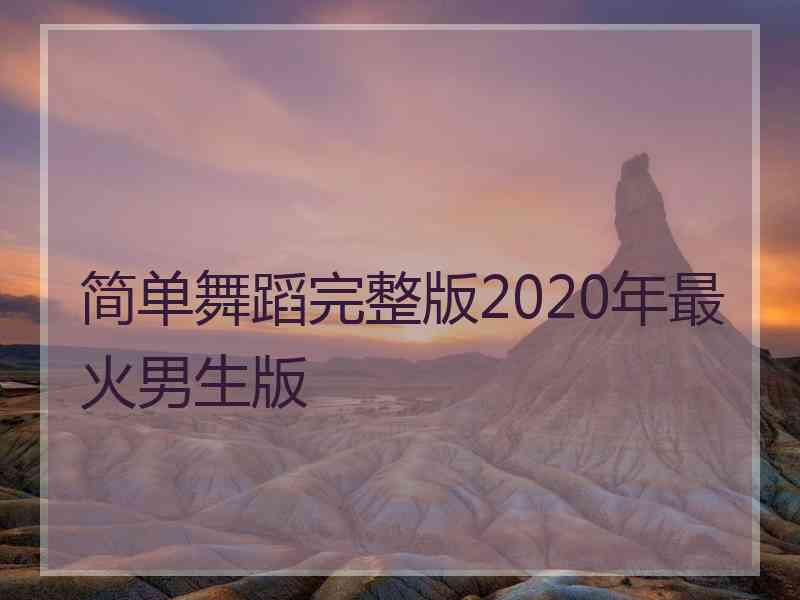 简单舞蹈完整版2020年最火男生版