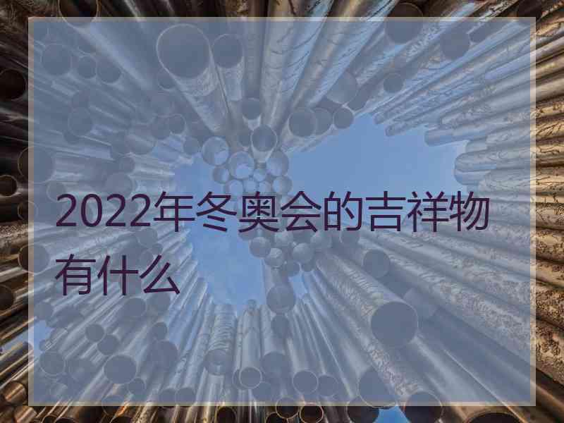 2022年冬奥会的吉祥物有什么