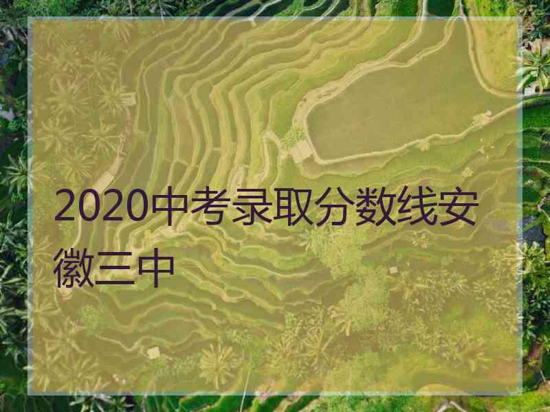 2020中考录取分数线安徽三中