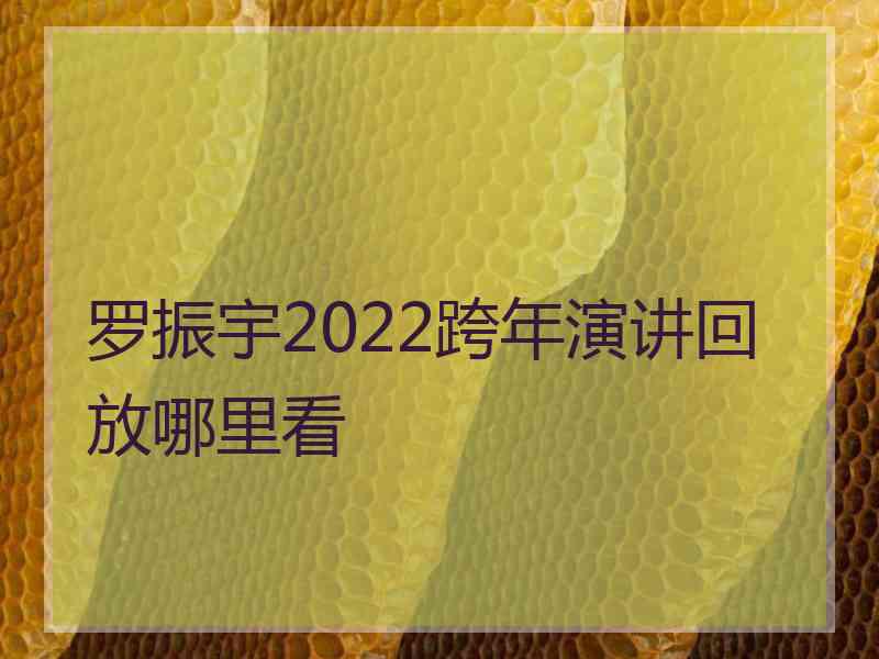 罗振宇2022跨年演讲回放哪里看