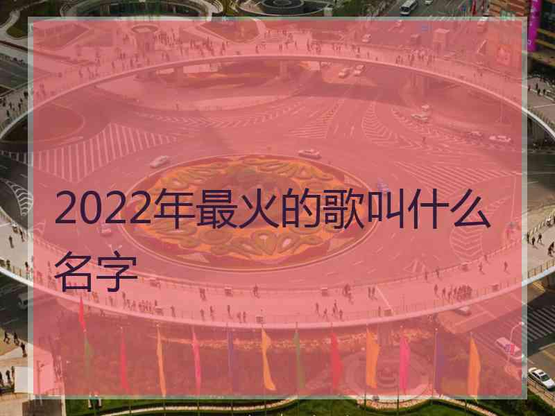 2022年最火的歌叫什么名字