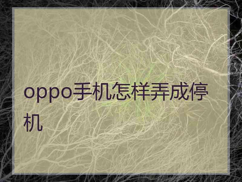 oppo手机怎样弄成停机