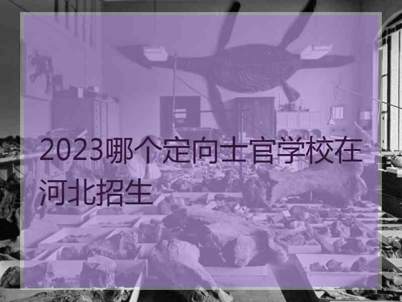 2023哪个定向士官学校在河北招生