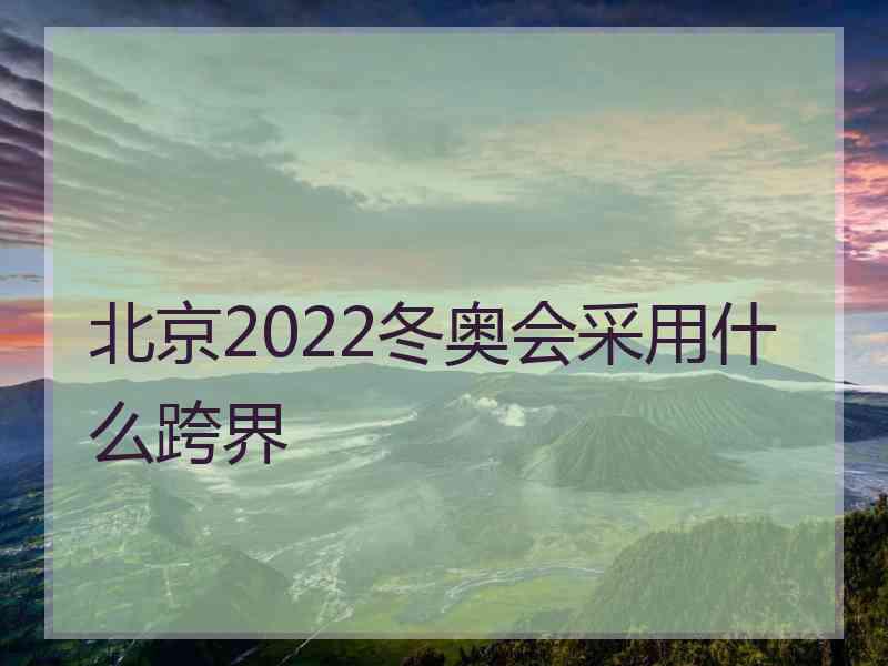 北京2022冬奥会采用什么跨界