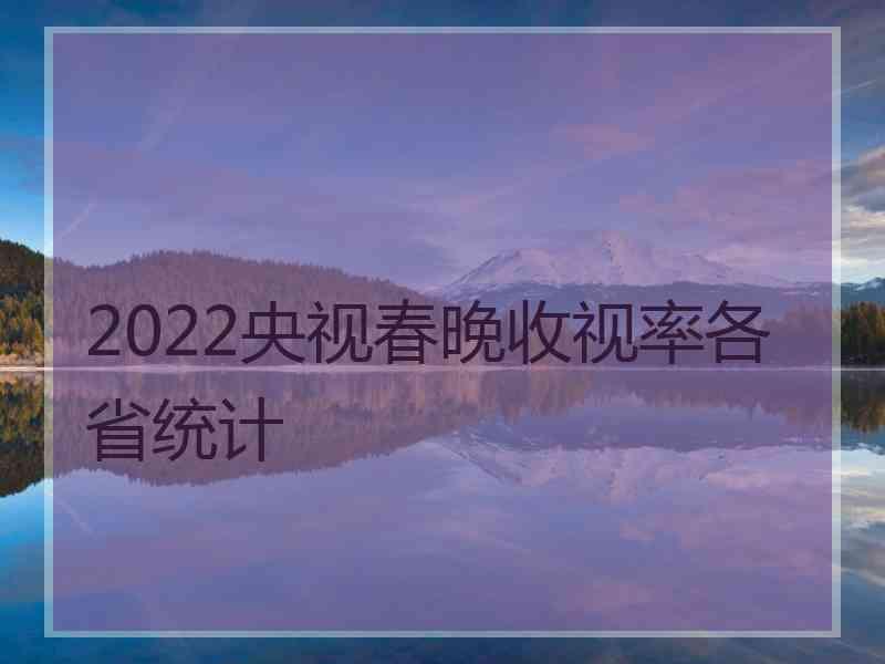 2022央视春晚收视率各省统计