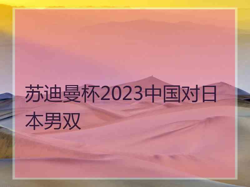 苏迪曼杯2023中国对日本男双