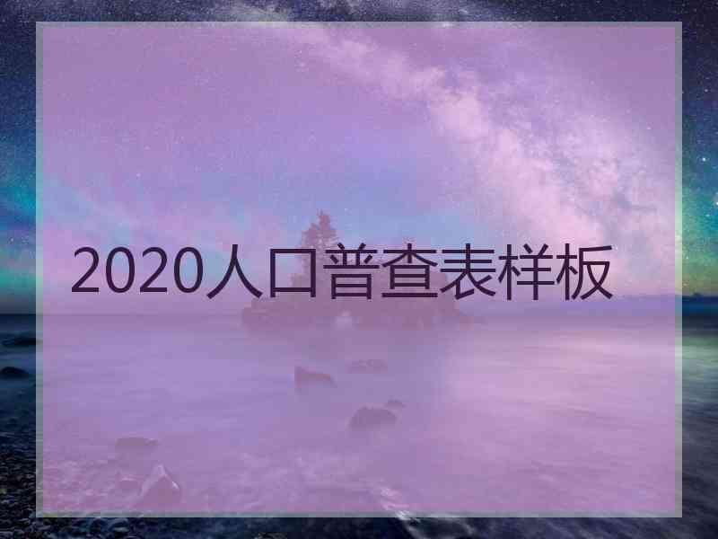 2020人口普查表样板