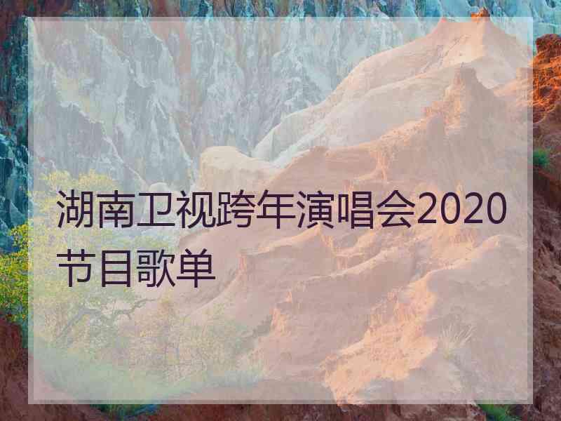 湖南卫视跨年演唱会2020节目歌单