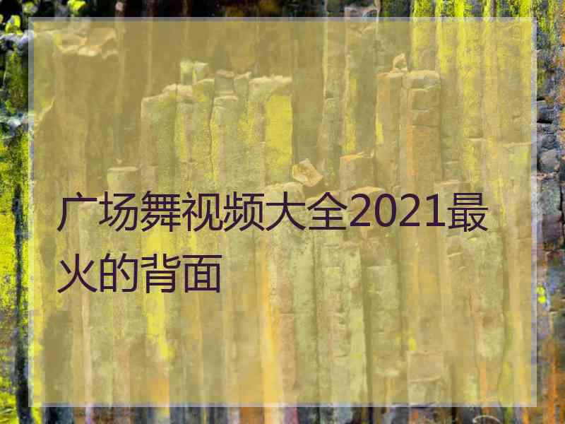 广场舞视频大全2021最火的背面