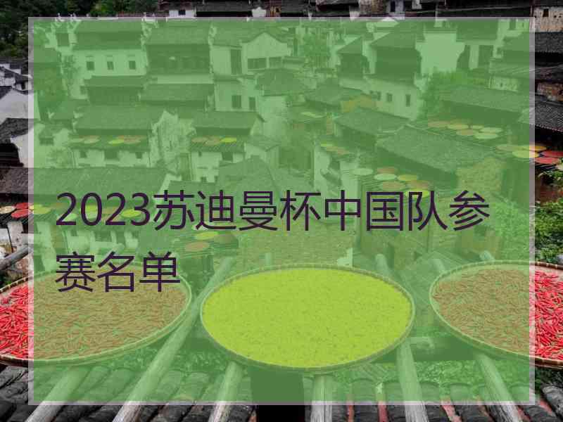 2023苏迪曼杯中国队参赛名单