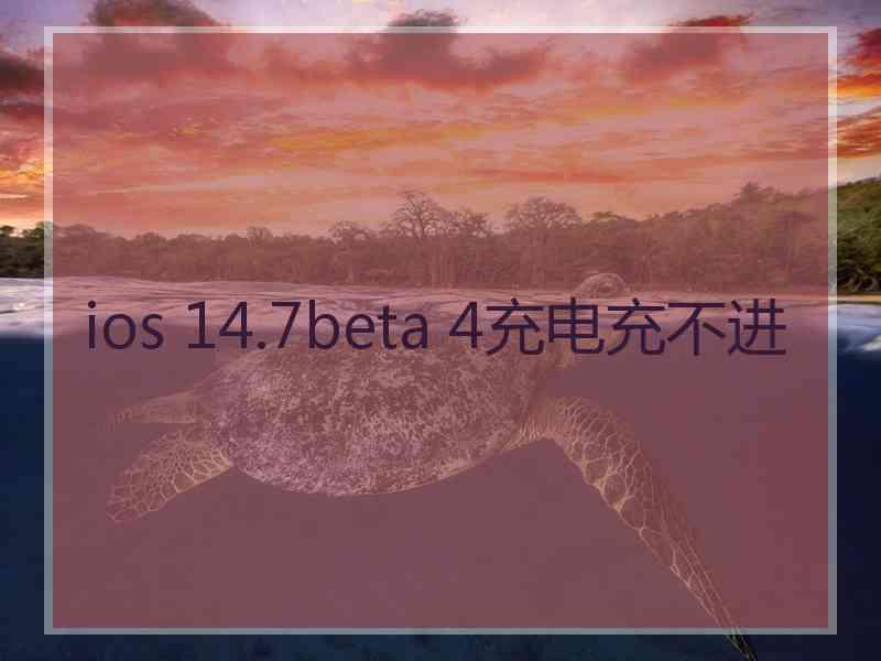 ios 14.7beta 4充电充不进