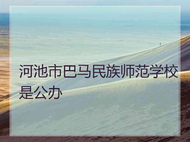 河池市巴马民族师范学校是公办