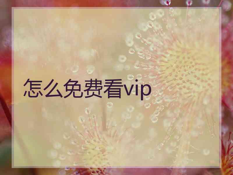 怎么免费看vip