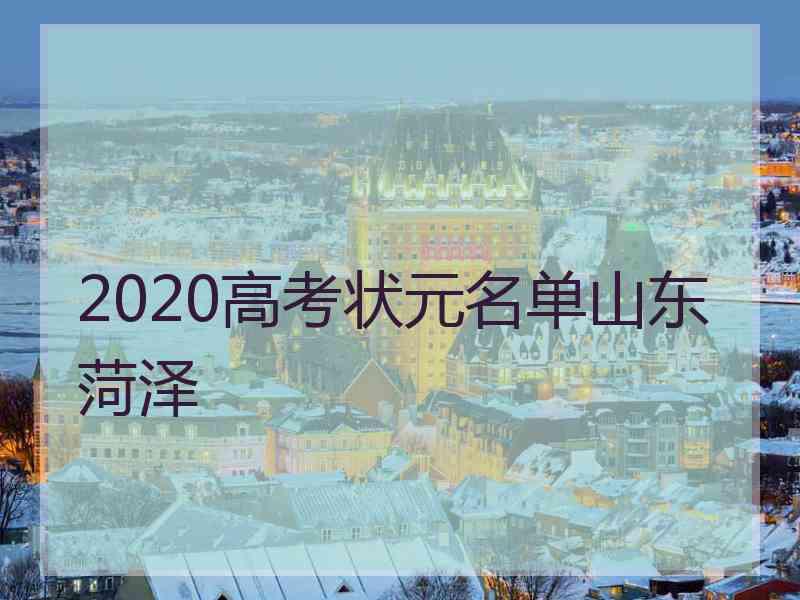 2020高考状元名单山东菏泽