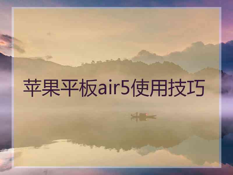 苹果平板air5使用技巧