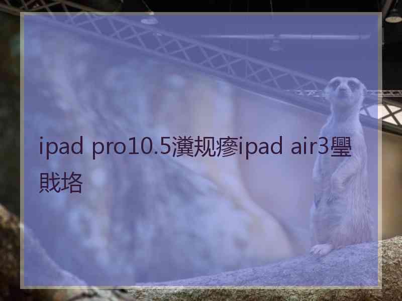 ipad pro10.5瀵规瘮ipad air3璺戝垎