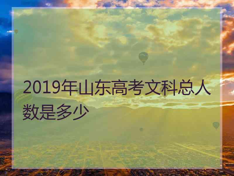 2019年山东高考文科总人数是多少