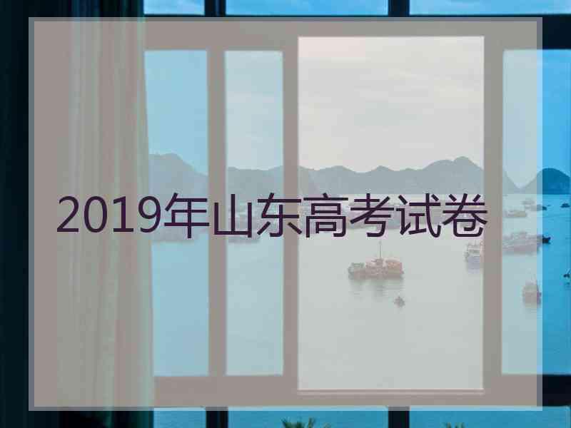 2019年山东高考试卷