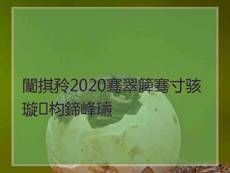 闈掑矝2020骞翠簲骞寸骇璇枃鍗峰瓙