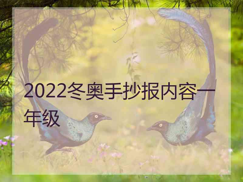 2022冬奥手抄报内容一年级