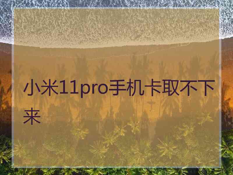 小米11pro手机卡取不下来