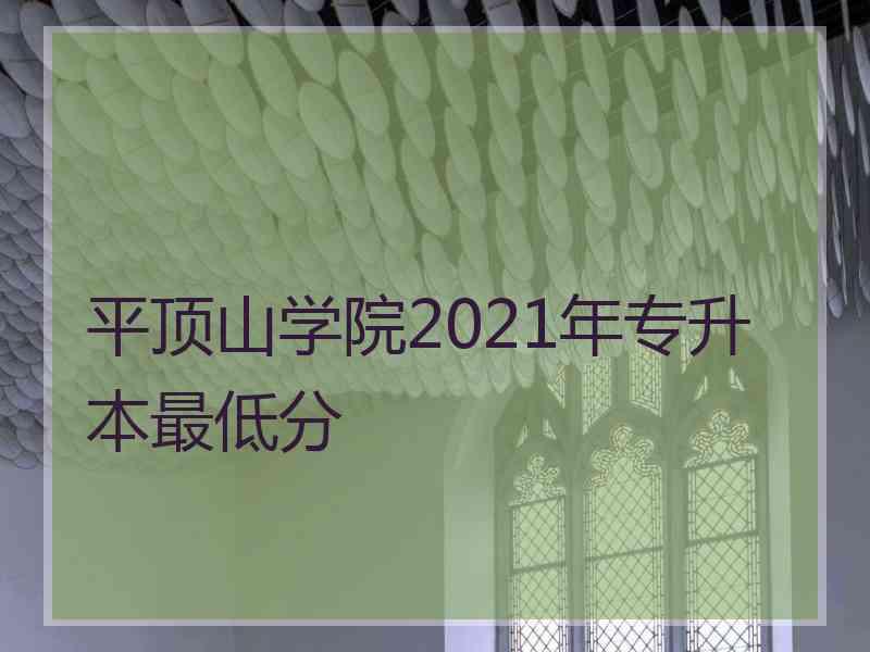 平顶山学院2021年专升本最低分