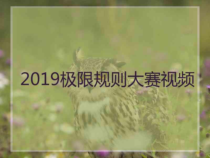 2019极限规则大赛视频