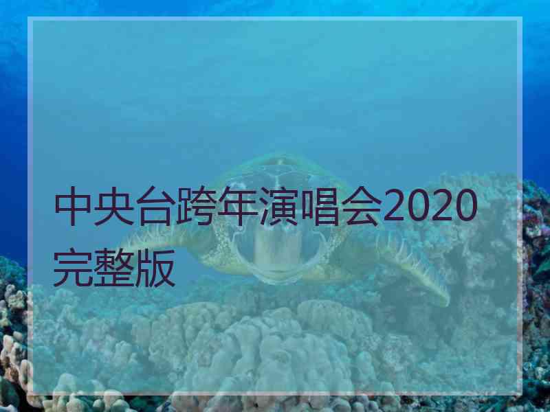 中央台跨年演唱会2020完整版