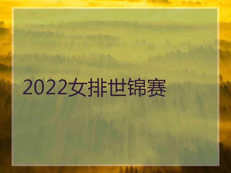 2022女排世锦赛