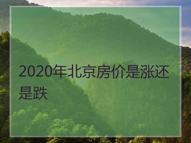 2020年北京房价是涨还是跌