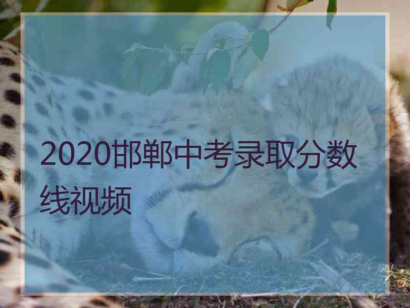 2020邯郸中考录取分数线视频