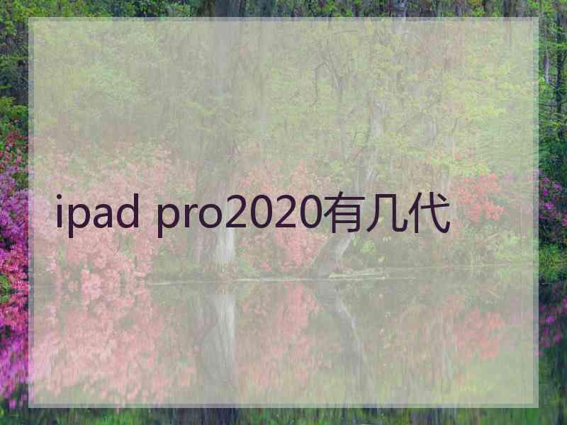 ipad pro2020有几代