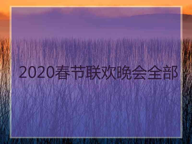 2020春节联欢晚会全部