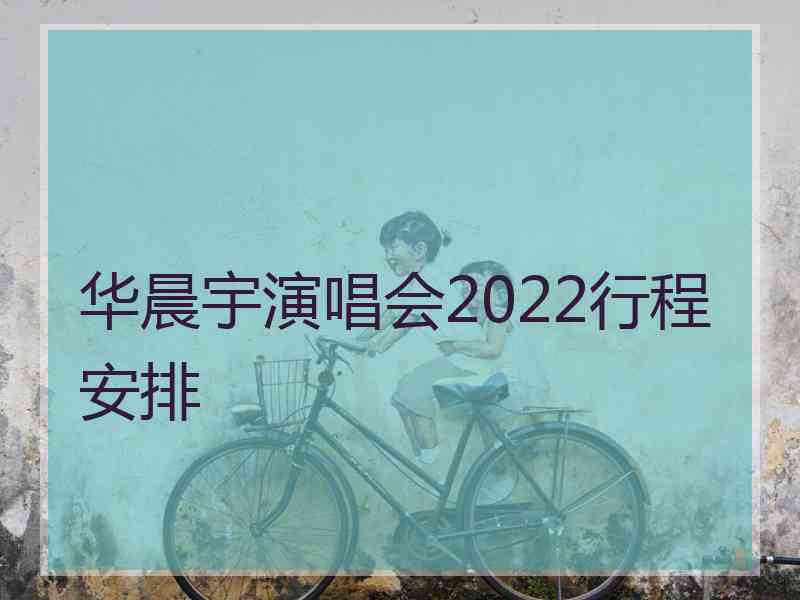 华晨宇演唱会2022行程安排