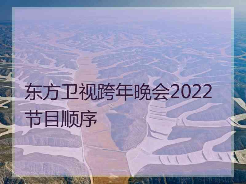 东方卫视跨年晚会2022节目顺序