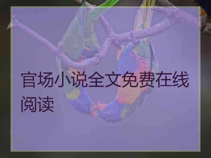 官场小说全文免费在线阅读