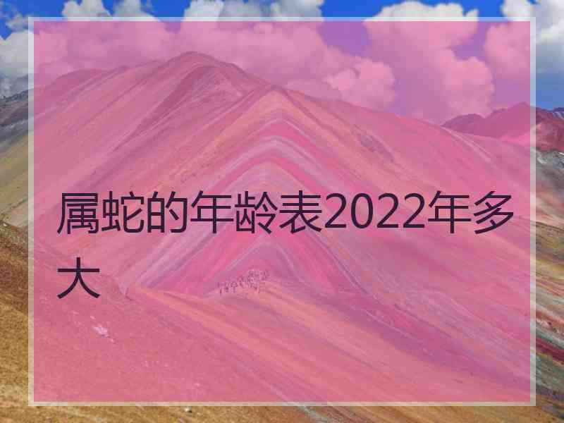 属蛇的年龄表2022年多大