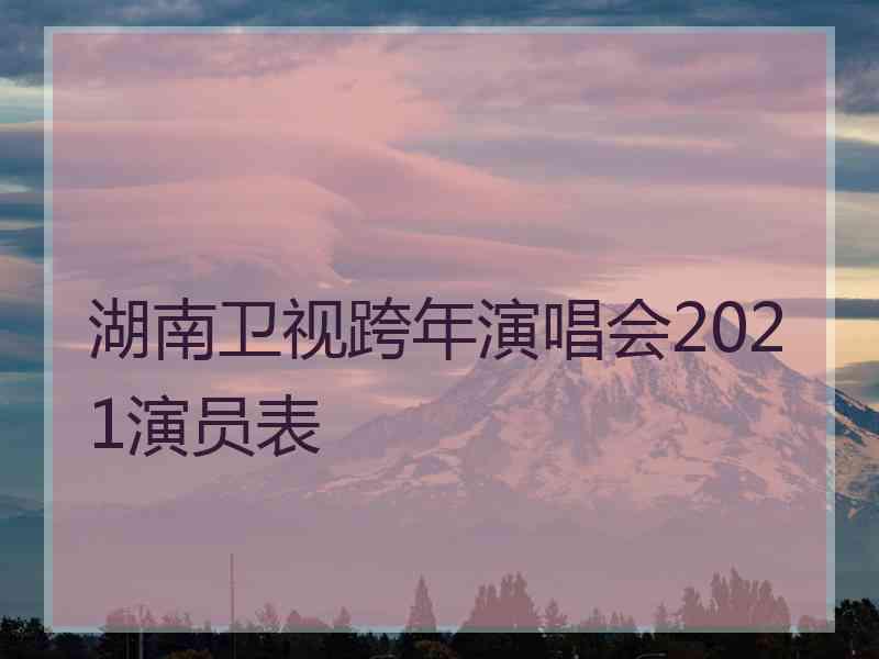 湖南卫视跨年演唱会2021演员表