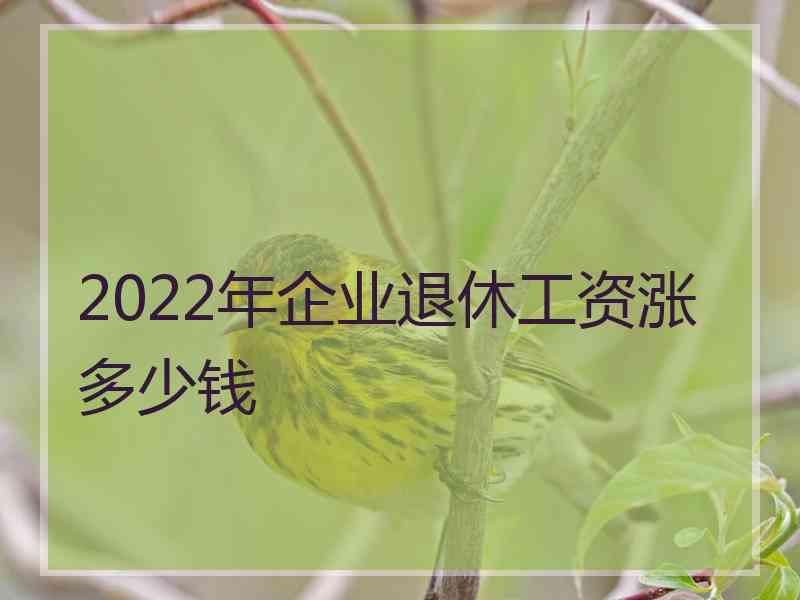 2022年企业退休工资涨多少钱