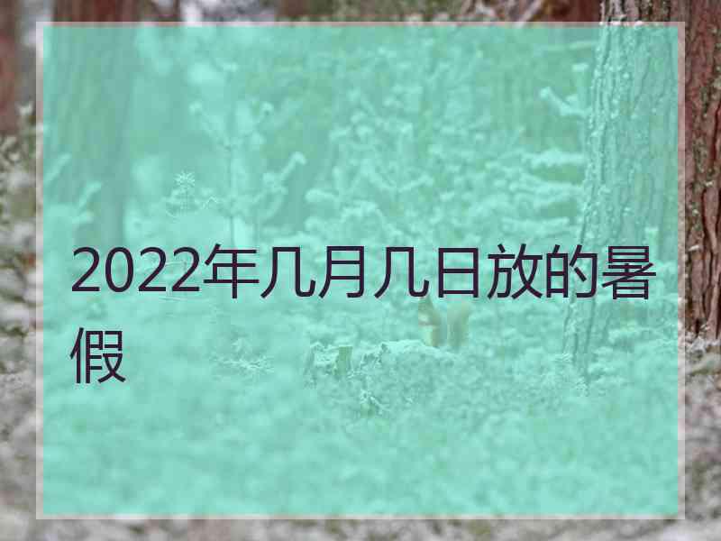 2022年几月几日放的暑假