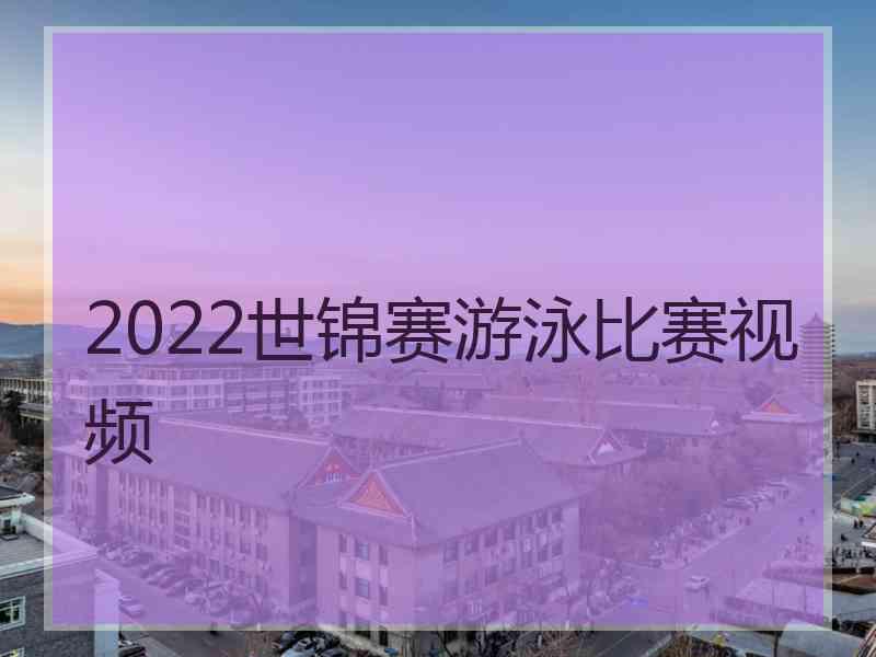 2022世锦赛游泳比赛视频