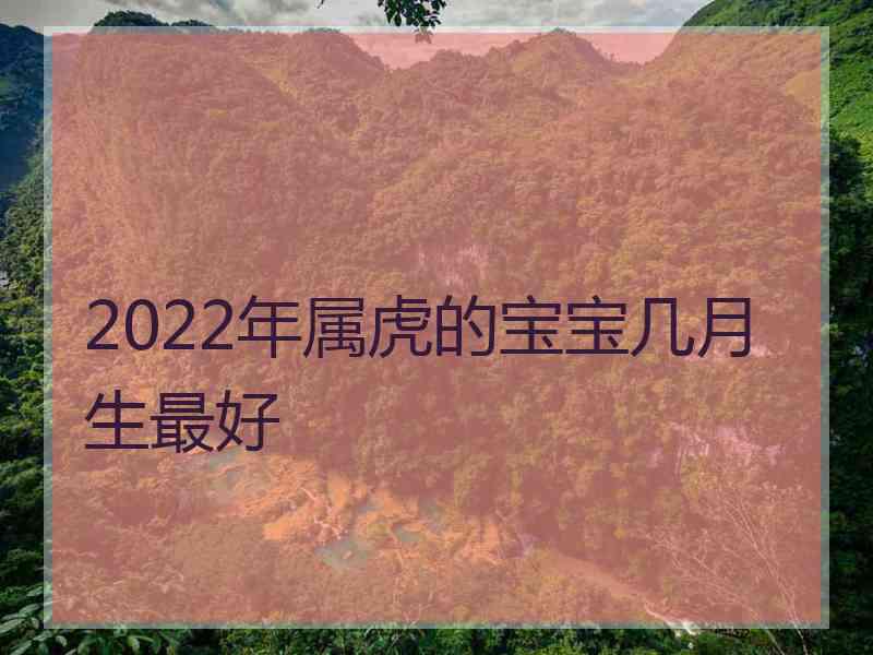 2022年属虎的宝宝几月生最好